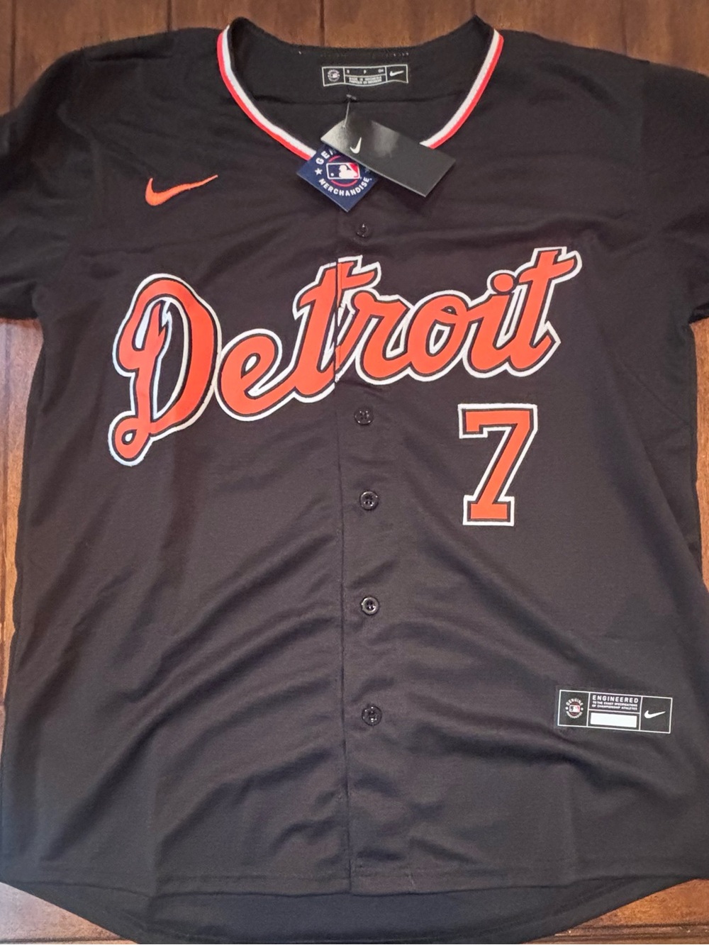Detroit Tigers Kevin McGonigle Adult Small (Black) Alternate Jersey NWT